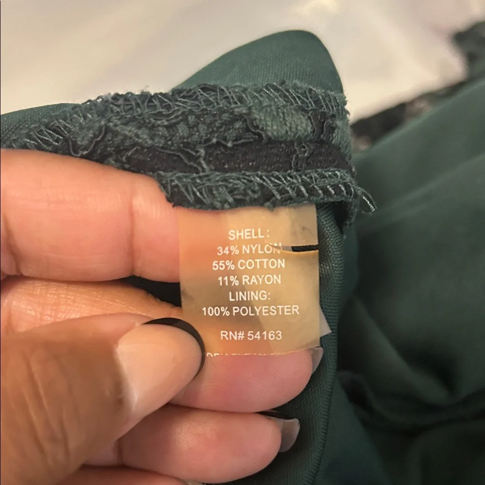 Calvin Klein Forest Green Lace Midi Dress with Slip - Picture 13 of 13